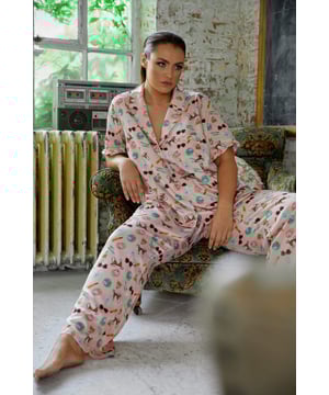 These are a Girls Best Friend...Our Bodil Jane Pyjamas are the perfect silky sets for sleepovers. Our Artists Pyjamas are all part of our sustainble edit and include recycled polyester.