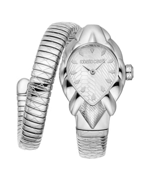 Het Roberto Cavalli Lady-horloge is een stijlvolle modeklok ontworpen voor volwassen vrouwen. Het heeft een quartz beweging met een drie-handsweergave en is vervaardigd met een stalen kast en band, beide in een slanke zilvergrijze kleur. Het horloge is voorzien van een mineraalglas en een pull & push kroon. Het is waterbestendig en biedt een kastdikte van 8 mm, hoewel de kastdiameter niet gespecificeerd is. De band meet 22 cm in lengte en 12 mm in breedte, wat het algehele elegante ontwerp aanvult. De wijzerplaat is in zilvergrijs, wat overeenkomt met de kast en band, zonder lichtgevende wijzers of indexen. Met een gewicht van 49 gram is dit geen limited edition horloge, maar eerder een verfijnd dagelijks accessoire dat duurzaamheid en elegantie combineert met een moderne esthetiek.