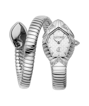 A design that embodies strength, mystery, and timeless allure. Crafted in sleek silver-tone steel, this Snake watch stands out with its bold hexagonal case, inspired by the geometric patterns of the animal kingdom, enhanced with faceted details and shimmering crystal accents. The textured snakeskin-effect dial seamlessly blends with the wrap-around bracelet, which coils around the wrist in a mesmerizing, fluid motion. Every element, from the sharp lines to the radiant finishes, is designed for those who dare to express their personality through iconic and unconventional accessories.