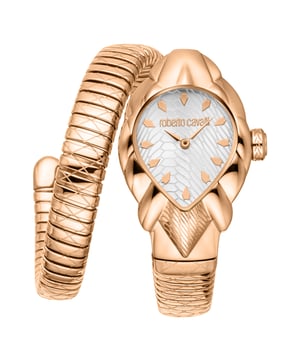 De Roberto Cavalli Lady horloge is een elegante en modieuze tijdmeter ontworpen voor volwassen vrouwen. Het wordt aangedreven door een betrouwbare quartz beweging en heeft een klassieke drie-hands wijzerplaat voor moeiteloze leesbaarheid. De kast is vervaardigd uit roestvrij staal met een luxueuze roségouden afwerking, wat zorgt voor een verfijnde uitstraling. Met een dikte van 8 mm heeft de kast een slank profiel, hoewel de diameter niet gespecificeerd is. De horloge is beschermd door een duurzaam mineralen glas en de pull & push kroon maakt gemakkelijke tijdsaanpassingen mogelijk.

De roeststalen band, ook in roségoud, vult de kast mooi aan en draagt bij aan de verfijnde esthetiek van de horloge. Met een lengte van 22 cm en een breedte van 12 mm, zorgt de band voor een veilige en comfortabele pasvorm. De wijzerplaat, in een subtiele zilvergrijze kleur, creëert een opvallend contrast met de roségouden tinten van de kast en band. Met een gewicht van 49 gram is de horloge waterbestendig en heeft hij geen luminescente wijzers of indexen. Dit tijdpiece is geen limited edition, waardoor het een tijdloos en veelzijdig accessoire is voor dagelijks gebruik.