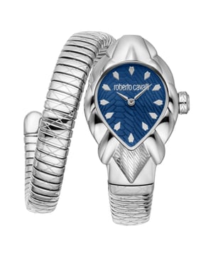 De Roberto Cavalli Lady horloge is een fashionable tijdpiece ontworpen voor volwassen vrouwen. Het beschikt over een betrouwbare quartz beweging met een klassieke wijzerplaat met drie handen. De kast is gemaakt van roestvrij staal in een slanke zilvergrijze afwerking, met een dikte van 8 mm. Hoewel de diameter van de kast niet gespecificeerd is, behoudt de horloge een slank en elegant profiel. Het is uitgerust met een duurzaam mineraalglas en een pull & push kroon. De roestvrijstalen band, ook in zilvergrijs, heeft een lengte van 22 cm en een breedte van 12 mm, wat zorgt voor een comfortabele pasvorm. De wijzerplaat valt op door de opvallende nachtblauwe kleur, wat een vleugje verfijning toevoegt. De horloge weegt 49 gram en is waterbestendig. Het heeft geen lumineuze wijzers of indexen en is geen limited edition, waardoor het een stijlvolle en toch praktische keuze is voor dagelijks gebruik.