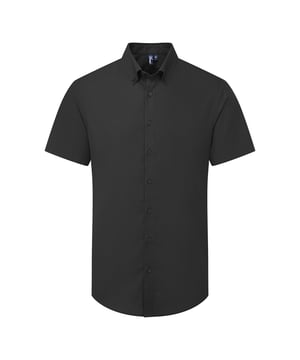 72% Mercerised Cotton, 25% Organic Cotton, 3% Elastane. Fabric: Stretch. Design: Plain. Fastening: Button. Hem: Curved. Cuff: Double Button. Sleeve-Type: Long-Sleeved. Neckline: Turn Down Collar. 2 Back Pleats, Back Darts, Back Yoke, Pearlised Buttons, Self-Coloured Buttons, Shape Retention. 135gsm. Sustainability: Amfori, BSCI, Oeko-Tex Standard 100 Certified, Sedex, WRAP Certified.