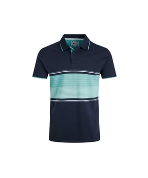 100% Organic Cotton. Fabric: Organic Cotton. Design: Striped, Woven. Neckline: Ribbed, Turn Down Collar. Cuff: Ribbed. Sleeve-Type: Short-Sleeved. 2 Button Placket, Branded Taping, Side Split Hem. S: 37 in. M: 40 in. L: 43 in. XL: 46 in. XXL: 49 in. 3XL: 52 in. 4XL: 55 in. 5XL: 58 in.