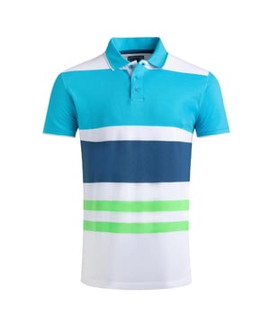 100% Organic Cotton. Fabric: Pique. Design: Contrast Striped, Woven Effect. Fastening: Button-Down. Cuff: Ribbed. Neckline: Ribbed Collar, Turn Down Collar. Sleeve-Type: Short-Sleeved. Hem: Split. 3 Button Placket, Branded Tape. S: 37 in. M: 40 in. L: 43 in. XL: 46 in. XXL: 49 in. 3XL: 52 in. 4XL: 55 in. 5XL: 58 in.