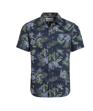 100% biologisch katoen. Ontwerp: All-over Print, Bloemen, Blad. Zakken: 1 borstzak. Sluiting: Knoopsluiting. Mouwtype: Korte mouwen. Halsuitsnijding: Omgeslagen kraag. Zijsplitjes, Getapete nek. S: 37 in. M: 40 in. L: 43 in. XL: 46 in. XXL: 49 in. 3XL: 52 in. 4XL: 55 in. 5XL: 58 in.