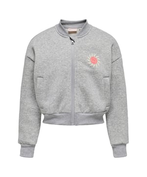 Deze stijlvolle sweatjack is een perfecte combinatie van comfort en een casual uitstraling! De normale pasvorm en de raglanmouwen zorgen voor een comfortabele fit, terwijl de korte opstaande kraag en de ton-sur-ton ritssluiting met kinbeschermer praktische details bieden. Een kleine print aan de voorkant voegt een subtiele accent toe, terwijl de grote print op de achterkant een echt hoogtepunt is. De ribgebreide onderzoom en de zijzakken geven de jack een sportieve uitstraling. Een ingebracht label aan de binnenkant maakt het design discreet af. Perfect voor coole dagelijkse looks - gewoon aan trekken en je fijn voelen!