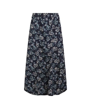 100% Viscose. Fabric: Knitted. Design: All-Over Print, Floral. Fabric Technology: Breathable, EcoVero, Lightweight. Godet Panel. Sustainability: Eco Friendly. Fastening: Hidden Zip Closure, Side Zip. Length: Midi.