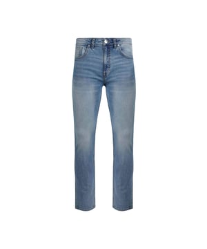 98% Cotton, 2% Elastane. Fabric: Denim, Stretch, Vintage Wash. Design: Logo. Pockets: 2 Side Pockets, 2 Back Pockets, 1 Coin Pocket. Fastening: Button, Zip Fly. Belt Loops. Fit: Straight.