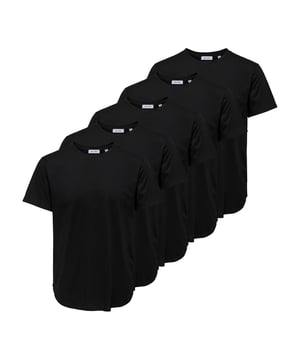 Das Only & Sons T-Shirt Set bietet dir fünf einfarbige Basics für jeden Tag. Mit klassischem Rundhalsausschnitt und normaler Passform passt es sich jedem Stil mühelos an. Gefertigt aus hochwertigen Materialien sorgt es für ein besonders angenehmes Tragegefühl. Schlicht im Design, vielseitig in der Kombination – perfekt für Job, Freizeit oder Sport. Dieses 5er-Pack ist die perfekte Wahl für alle, die Wert auf Komfort und Qualität legen.