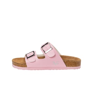 19v69 ITALIA damessandalen van SASSARI brengen stijlvol comfort in de zomer met hun all-over logo en comfortabele voetbed. De dubbele bandsluiting zorgt voor optimale ondersteuning, perfect voor warme dagen met een modieus randje.