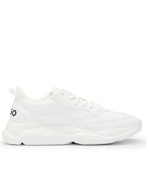 Women's Hugo Leon Running Trainers. Modern running inspired sneaker that combines a mix material with tonal and round laces, HUGO tonal patch on tongue and contrasting logo at the back.- Synthetic and textile upper, Textile lining, Synthetic sole. Ref: 50512717100.