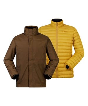 Men's Berghaus Hillwalker 2.0 Gemini Waterproof 3-in-1 Jacket. Two layers, three ways to wear them.- Synthetic down for excellent warmth in wet conditions.- GORE-TEX 2L keeps water out.- Two hand pockets keep fingers toasty, and an internal zippered chest pocket keeps your stuff safe.- Two-point hood adjustment delivers a snug fit for your head. And battles rain from every direction.- Hem cord adjustment and Velcro cuff adjusters help you dial in the perfect fit. Material: 100% Polyamide. Ref: 4A001911BC7.