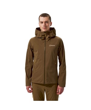 Men's Berghaus Ridge-Roamer Softshell Jacket. Four-way stretch - up, down, and side-to-side.Treated with a PFC-free durable water repellent coating.Fully-taped seams mean durability and weather protection.Waterproof zippered hand pockets. And an internal laminated chest pocket for safekeeping.Elasticated cuffs for comfort and keeping the elements out.Adjustable hem with cord locks.Adjustable hood around the face and at the back.Two-way front zipper so you can wear it how you want. Material: 100% Polyester. Ref: 4A001907BC7.