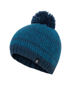 Dare 2b Juniors Imagination II Beanie. Stay cosy on winter adventures. The recycled acrylic knit provides a soft, durable and stylish finish. The beanie comes with a warm jersey lining. It's finished with a fun bobble detail. Material: 50% Acrylic, 50% Polyester (Recycled). Ref: DKC3311T9.