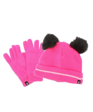Juniors Dare 2b Brighten Hat and Gloves Set.- Knitted hat and glove set.- Faux fur bobble on hat.- Rib cuffs on gloves.- Recycled acrylic mix knit. Material: 50% Acrylic, 50% Polyester (Recycled). Ref: DKI306U7W.