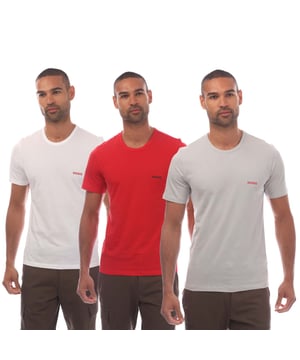 Mens HUGO 3 Pack of Underwear T-Shirts in multi colour.Build any look with this trio of underwear T-shirts by HUGO Menswear. Regular fit in single jersey. Contrast logo print at the left chest.- Crew neck.- Short sleeves.- Horizontal chest logo.- Regular fit.- 100% Cotton.  Machine washable.- Ref: 50532811960
