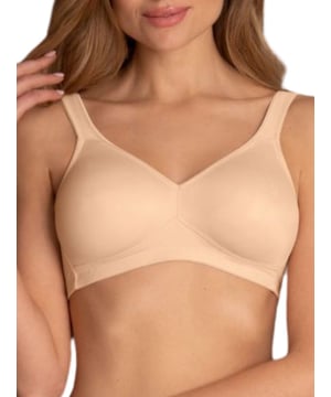 Rosa Faia Twin Moulded Soft Bra. Non-wired soft cup bra with full coverage moulded cups, double layer cup construction and soft microfibre material. This product is recommended for hand wash only.