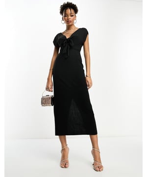 Dresses by ASOS DESIGN All other dresses can go home V-neck Bow details Zip-back fastening Slim fitSold By: Asos