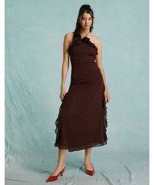 Dresses by Miss Selfridge There's dressing up, then there's this Halterneck style Corsage detail Ruffle trims Side splits Regular fitSold By: Asos