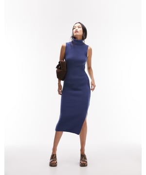 Dresses by Topshop Welcome to the next phase of Topshop Roll-neck Sleeveless style Side split Regular fitSold By: Asos
