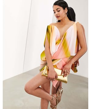 Dresses by ASOS EDITION Am I... the drama? Draped design Plunge neck Sleeveless style Side split Regular fitSold By: Asos