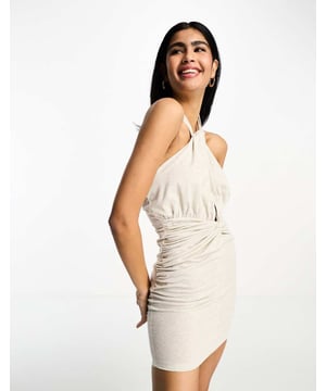 Dresses by ASOS DESIGN Compliments: incoming Halterneck style Ruched detaling Bodycon fitSold By: Asos