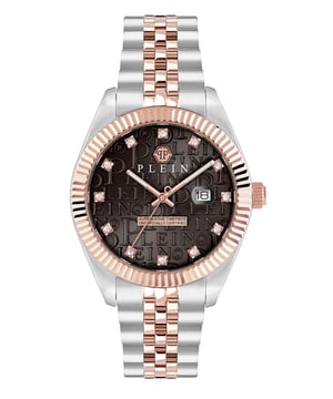 This Philipp Plein Date Superlative Analogue Watch for Men is the perfect timepiece to wear or to gift. It's Multicolour 41 mm Round case combined with the comfortable Multicolour Stainless steel watch band will ensure you enjoy this stunning timepiece without any compromise. Operated by a high quality Quartz movement and water resistant to 5 bars, your watch will keep ticking. Philipp Plein slays the SS25 season with the iconic Date Superlative, now transformed into a statement-making pair watch. This Analogue watch has a calendar function: Date as well as Luminous Hands High quality 21 cm length and 20 mm width Multicolour Stainless steel strap with a Deployment clasp Case diameter: 41 mm,case thickness: 9.7 mm, case colour: Multicolour and dial colour: Brown