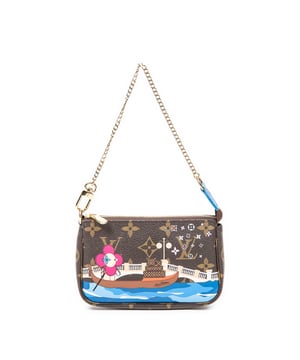 Louis Vuitton Accesorios Ltd. Ed. ChristmasMini Accessory Pouch  Bolsa en Marrón/Azul Lona recubierta y Latón dorado hardware. El producto está en en Perfectas Condiciones (AA).
  Dimensiones: 15x10x2 cm 
  Accesorios incluidos: None
    
  BrandCo Paris encuentra artículos raros y en las mejores condiciones a precios increíbles. ¡Vale la pena tener paciencia! Compra con confianza: todos los artículos de BrandCo Paris son seleccionados y autenticados cuidadosamente por nuestro equipo de expertos.
  Todos los artículos vienen con un certificado de autenticidad y un embalaje entregado por BrandCo Paris.
  Tabla de clasificación de la condición del artículo
  N (como nuevo)
  AA (perfecto estado)
  A (excelente estado)
  AB (muy buen estado)
  B (bueno/regular)