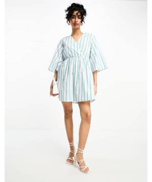 Dresses by Y.A.S Daytime chic Stripe design Wrap front Three-quarter-length sleeves Regular fitSold By: Asos
