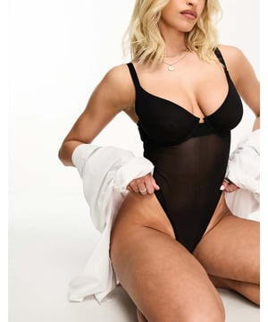 Lingerie & Nightwear by ASOS DESIGN It's a yes from us Scoop neck Concealed underwire support Adjustable straps Hook-and-eye fastening Thong cut Designed to fit cup sizes DD-GSold By: Asos