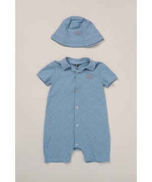 Keep little ones cool and comfy in this 2-piece set from DKNY featuring a soft cotton romper and coordinating hat from DKNY. Perfect for everyday play or cosy cuddles, it’s designed with comfort and ease in mind. A warm-weather essential for their Spring/Summer wardrobe.