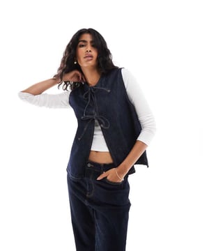 Suits & Separates by ASOS DESIGN Life hack: wear denim Round neck Tie front Regular fitSold By: Asos