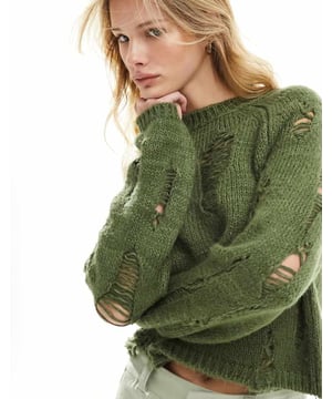 Jumpers & Cardigans by ASOS DESIGN In knit to win knit Distressed finish Crew neck Long sleeves Cropped length Regular fitSold By: Asos