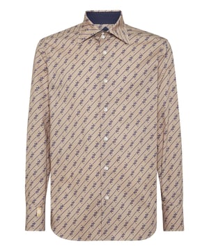Añade una pizca de estilo a tu look. Hemos diseñado esta camisa de popelina. Más información.   Popelina de algodón elástico con estampado integral Cierre con botones de nácar Cuello: Porto Cervo Darted back Curved hem Fit:  Slim Silver