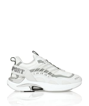 Diese Laufschuhe wurden entwickelt, um Ihnen zu helfen, über Ihre Grenzen hinauszulaufen, dank hochmoderner Materialien und dem gewohnten Stil von Plein Sport.   Obermaterial aus Mesh und Lederimitat für eine bequeme und ergonomische Passform   Elastische Schnürsenkel, eingenähte Ösen   Logierter Riemen am Fersenbereich, der an der Zuglasche befestigt ist   Verchromte Spoiler an der Ferse   Stoßdämpfende, ultraleichte, hochmoderne gummierte Zwischensohle   Gerillte Laufsohle für optimalen Grip   Mesh-Futter   Herausnehmbares Fußbett
