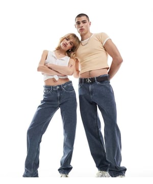 Jeans by Calvin Klein Jeans  Straight fit Belt loops Five pockets Branded patch to reverse Unisex styleSold By: Asos