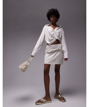 Skirts by Topshop This is Topshop Top sold separately High rise Zip-back fastening Twist detail Regular fitSold By: Asos