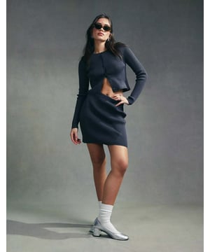 Skirts by ASOS DESIGN Part of a co-ord set Cardigan sold separately High rise Elasticated waist Slim fitSold By: Asos