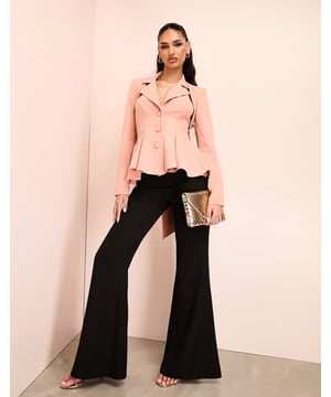 Blazers by ASOS LUXE *Swipes right* Halterneck style Notch lapels Three-button fastening Bow detail Open back Regular fitSold By: Asos
