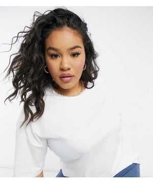 Plus-size top by ASOS Curve Plain design Crew neck Drop shoulders Oversized fitSold By: Asos
