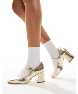 Shoes by ASOS DESIGN Adding to bag in 3, 2, 1? Adjustable strap Pin-buckle fastening Square toe Mid block heelSold By: Asos