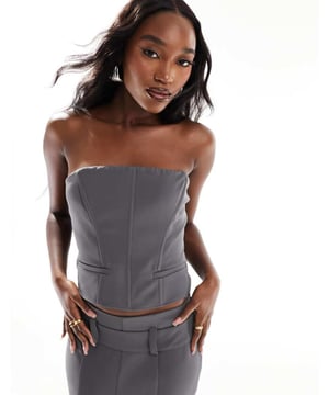 Tops by Kaiia Part of a co-ord set Skirt sold separately Bandeau style Pocket details Zip-back fastening Regular fitSold By: Asos