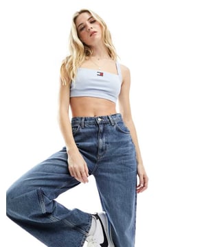 Tops by Tommy Jeans Waist-up dressing Square neck Fixed straps Logo embroidery Slim fitSold By: Asos