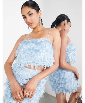 Tops by ASOS DESIGN Part of a co-ord set Skirt sold separately Square neck Fixed straps Secure back fastening Cropped length Slim fitSold By: Asos