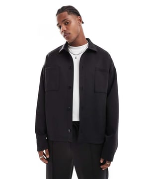 Jackets & Coats by ASOS DESIGN Outerwear upgrade Spread collar Button placket Chest pockets Oversized fitSold By: Asos