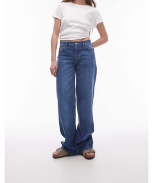 Jeans by Topshop This is Topshop Wide leg Low rise Belt loops Concealed fly Five pocketsSold By: Asos