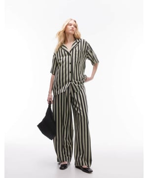 Trousers & Leggings by Topshop Welcome to the next phase of Topshop Shirt sold separately High rise Elasticated waistband Straight fitSold By: Asos