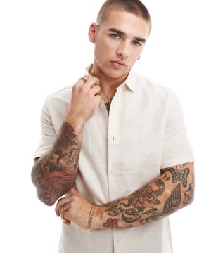 Shirts by ASOS DESIGN Do the smart thing Spread collar Button placket Short sleeves Regular fitSold By: Asos