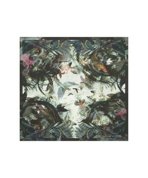 Lightweight printed scarf from Bolongaro Trevor in soft fluid silk, with hand stitched edges. This scarf is designed to be worn in a variety of ways or equally as chic tied around your bag.
Scarf dimensions 100cm x 100cm.