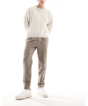 Trousers & Chinos by ASOS DESIGN Do the smart thing Regular rise Belt loops Functional pockets Regular, tapered fitSold By: Asos